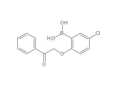 Chemical structure of 5-chloro-2-(2-oxo-2-phenylethoxy)phenylboronic acid