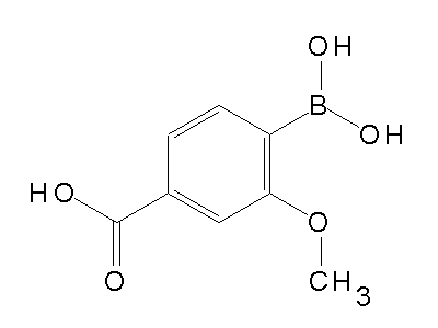 Chemical structure of 4-carboxy-2-methoxyphenylboronic acid