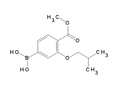 Chemical structure of 3-isobutoxy-4-(methoxycarbonyl)phenylboronic acid