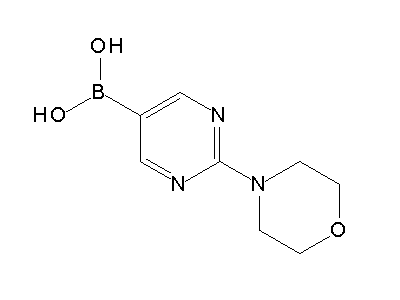 Chemical structure of 2-morpholino-5-pyrimidineboronic acid