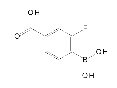 Chemical structure of 4-Carboxy-2-fluorophenylboronic acid