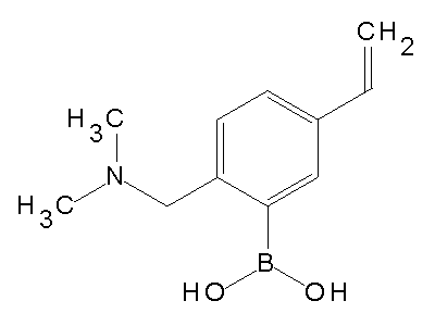 Chemical structure of 4-dimethylaminomethylstyrene-3-boronic acid