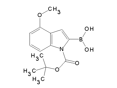 Chemical structure of N-Boc-4-methoxy-1H-indol-2-ylboronic acid