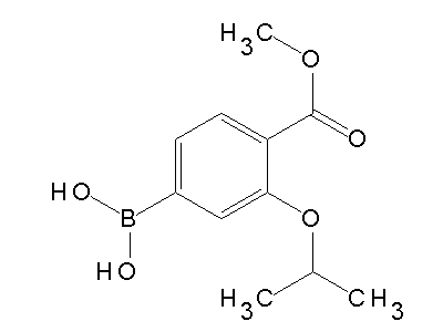 Chemical structure of 3-isopropoxy-4-(methoxycarbonyl)phenylboronic acid
