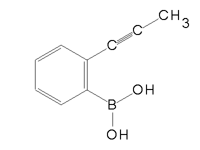 Chemical structure of 2-(prop-1-ynyl)phenylboronic acid