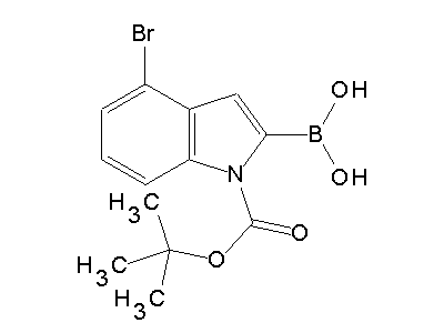 Chemical structure of 4-bromo-1-Boc-1H-indol-2-ylboronic acid