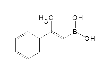 Chemical structure of 2-phenylpropene-1-boronic acid