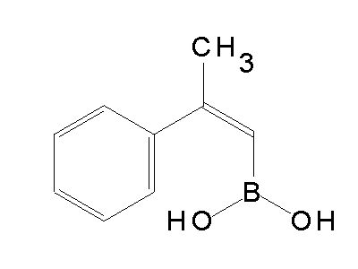 Chemical structure of 2-phenyl-1-propenylboronic acid