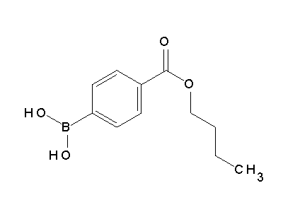 Chemical structure of 4-(butoxycarbonyl)phenylboronic acid