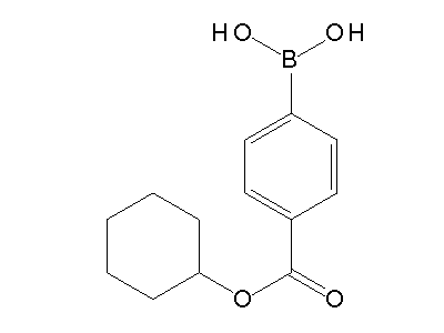 Chemical structure of (4-cyclohexyloxycarbonylphenyl)boronic acid