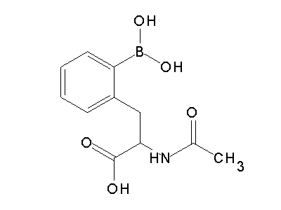 Chemical structure of 2-acetamido-3-(2-boronophenyl)propanoic acid