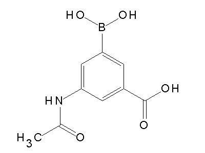 Chemical structure of 3-acetamido-5-boronobenzoic acid