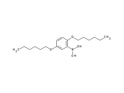 Chemical structure of 2,5-dihexyloxyphenylboronic acid