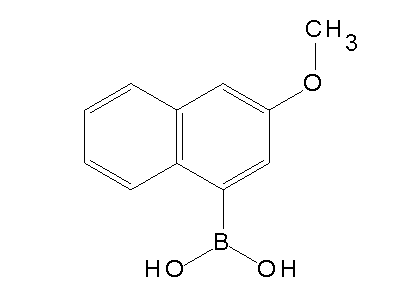Chemical structure of 3-methoxy-1-naphthaleneboronic acid