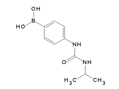 Chemical structure of N-(iso-propylaminocarbonyl)-4-aminophenylboronic acid