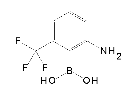 Chemical structure of 2-amino-6-trifluoromethylphenylboronic acid