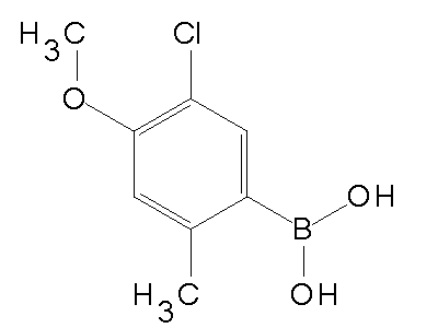 Chemical structure of 2-methyl-5-chloro-4-methoxyphenylboronic acid
