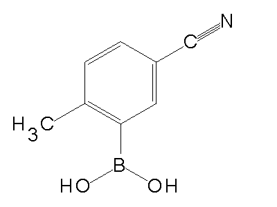 Chemical structure of 5-cyano-2-methylphenyl boronic acid