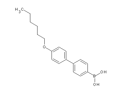 Chemical structure of 4-n-hexyloxy-4'-biphenylboronic acid