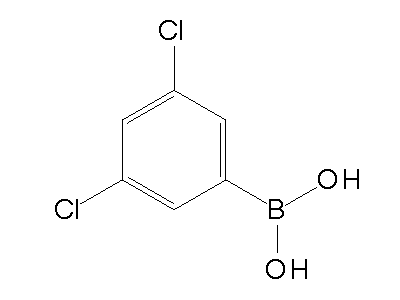 Chemical structure of 3,5-dichlorophenylboric acid