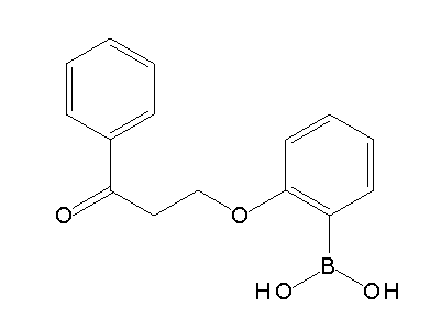 Chemical structure of 2-(3-oxo-3-phenylpropoxy)phenylboronic acid