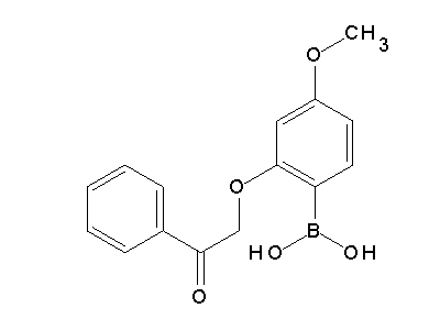 Chemical structure of 4-methoxy-2-(2-oxo-2-phenylethoxy)phenylboronic acid