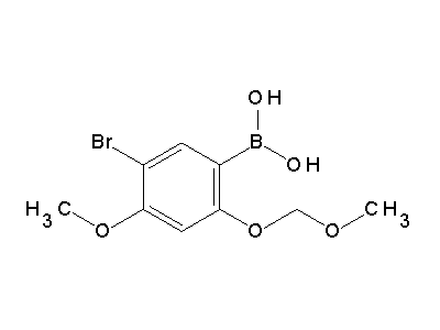 Chemical structure of 2-methoxymethoxy-4-methoxy-5-bromophenyl boronic acid