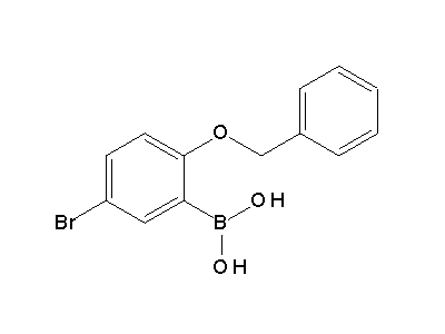 Chemical structure of 2-benzyloxy-5-bromobenzeneboronic acid