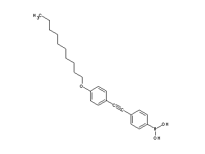Chemical structure of 4-(4-decyloxyphenylethynyl)phenylboronic acid