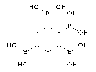 Chemical structure of (2,4,6-triboronocyclohexyl)boronic acid