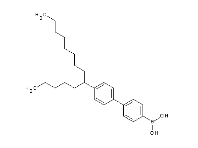 Chemical structure of 4-(1-pentylnonylbenzene)-phenylboronic acid