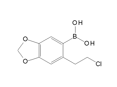 Chemical structure of [6-(2-chloroethyl)-1,3-benzodioxol-5-yl]boronic acid