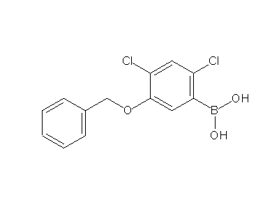 Chemical structure of (2,4-dichloro-5-phenylmethoxyphenyl)boronic acid