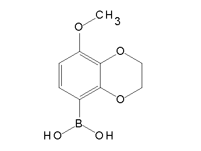 Chemical structure of 5-(2,3-dihydro-8-methoxy-1,4-benzodioxinyl)boronic acid