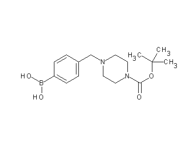 Chemical structure of 4-(4-Boc-piperazin-1-yl)methylphenylboronic acid