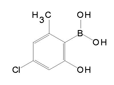 Chemical structure of 4-chloro-2-hydroxy-6-methylphenylboronic acid