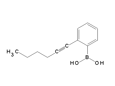 Chemical structure of 2-(hex-1-ynyl)phenylboronic acid