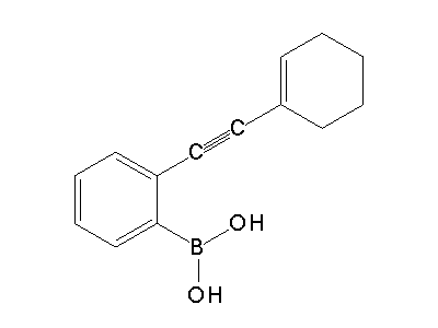 Chemical structure of (2-(cyclohex-1-en-1-ylethynyl)phenyl)boronic acid