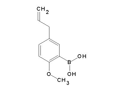 Chemical structure of (2-methoxy-5-prop-2-enylphenyl)boronic acid