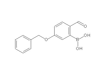 Chemical structure of (2-formyl-5-phenylmethoxyphenyl)boronic acid