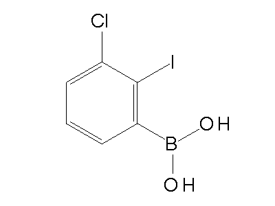 Chemical structure of 3-chloro-2-iodophenylboronic acid