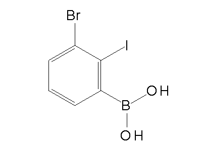 Chemical structure of 3-bromo-2-iodophenylboronic acid