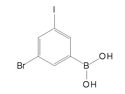 Chemical structure of 3-bromo-5-iodophenylboronic acid