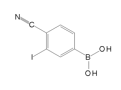 Chemical structure of 4-cyano-3-iodophenylboronic acid