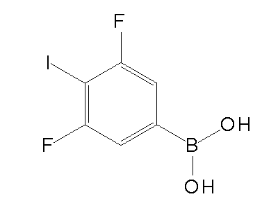 Chemical structure of 3,5-difluoro-4-iodophenylboronic acid