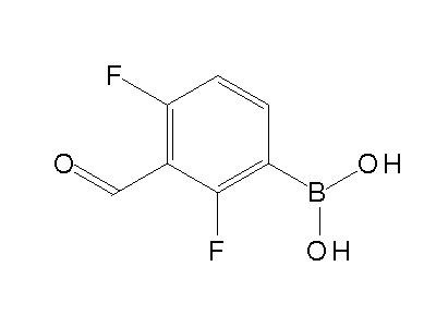 Chemical structure of 2,4-difluoro-3-formylphenylboronic acid