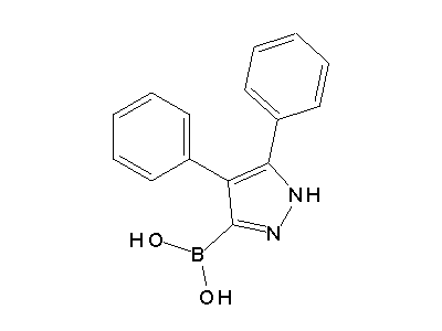 Chemical structure of (4,5-diphenyl-1(2)H-pyrazol-3-yl)-boranediol