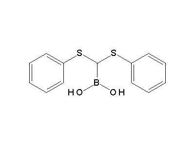 Chemical structure of (bis-phenylsulfanyl-methyl)-boronic acid