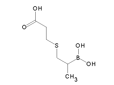 Chemical structure of 3-(2-boronopropylsulfanyl)propanoic acid