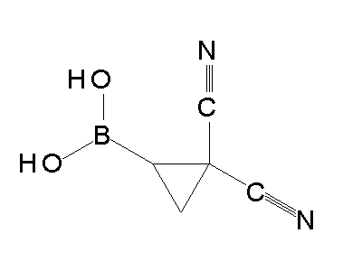 Chemical structure of (2,2-dicyanocyclopropyl)boronic acid